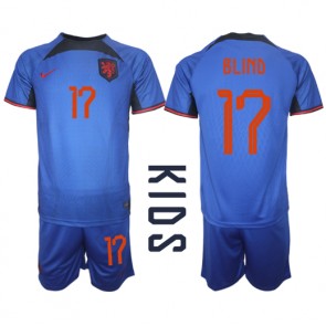 Lacne Dětský Futbalové dres Holandsko Daley Blind #17 MS 2022 Krátky Rukáv - Preč (+ trenírky)